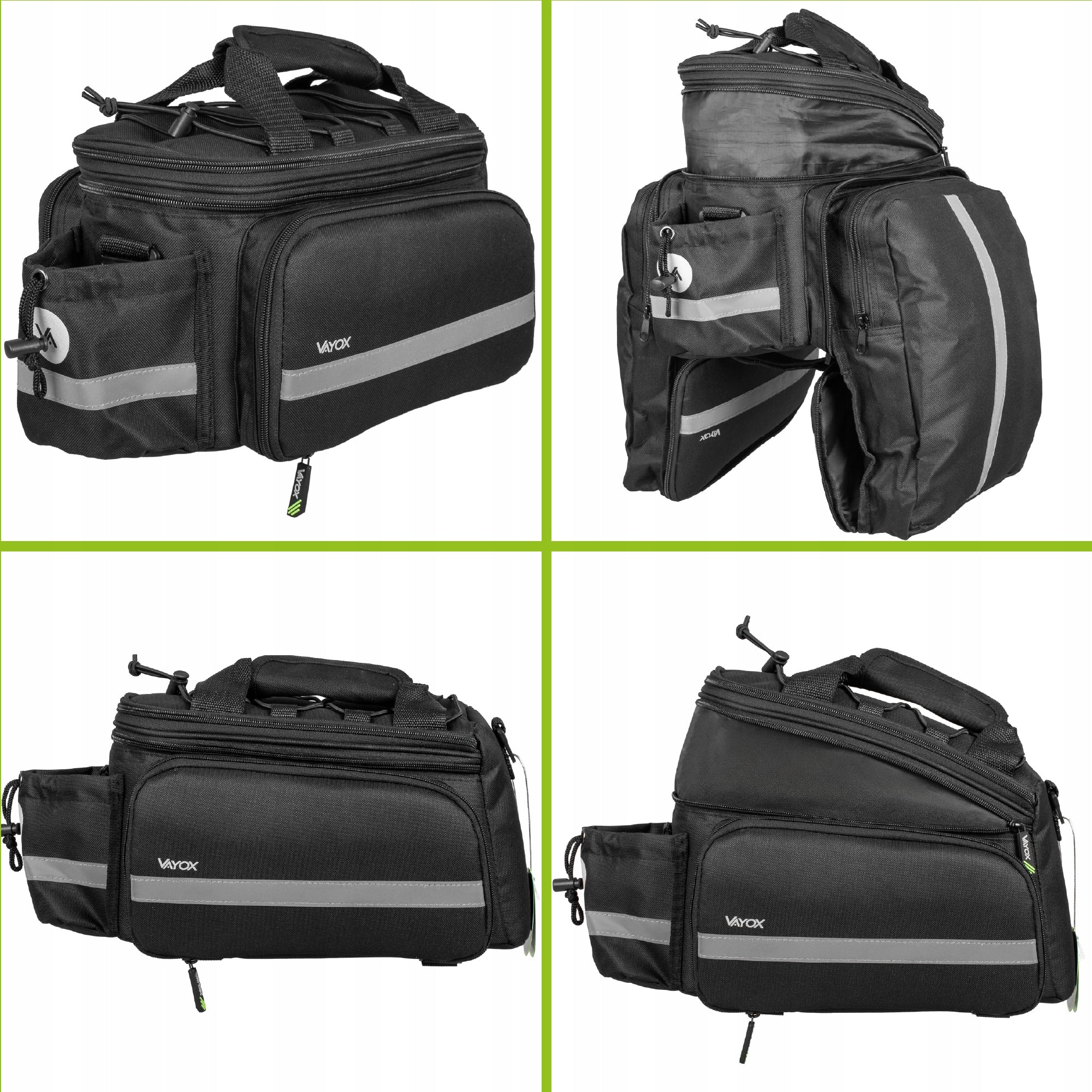 BICYCLE BAG PANNIER FOR REAR RACK ROOMY 35 RIGID WATERPROOF VAYOX Model Torba rowerowa podróżna uchwyt na bidon
