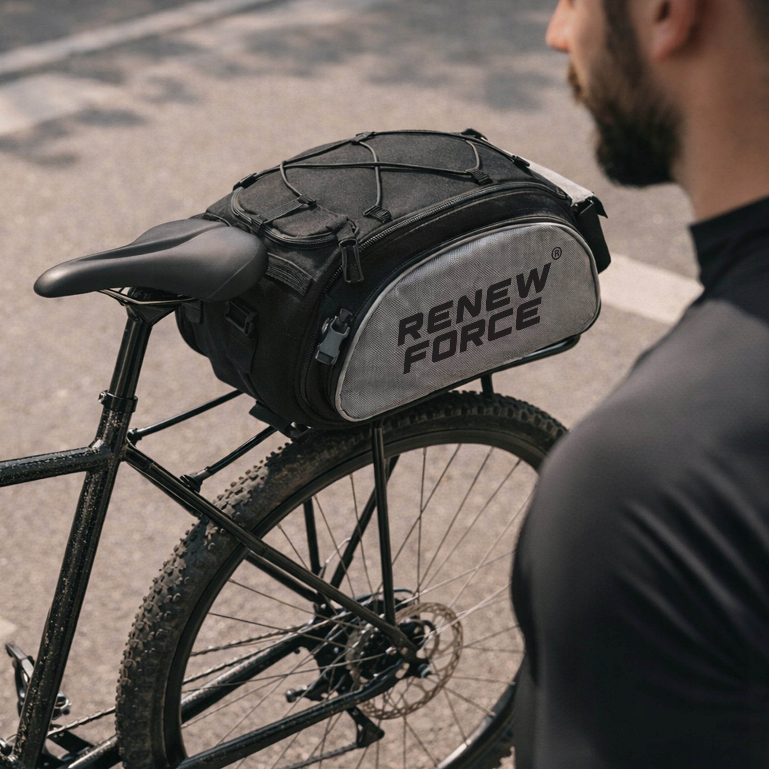BICYCLE BAG PANNIER FOR TRUNK BICYCLE TOURIST SHOULDER REFLECTIVE 13L Brand Renew Force