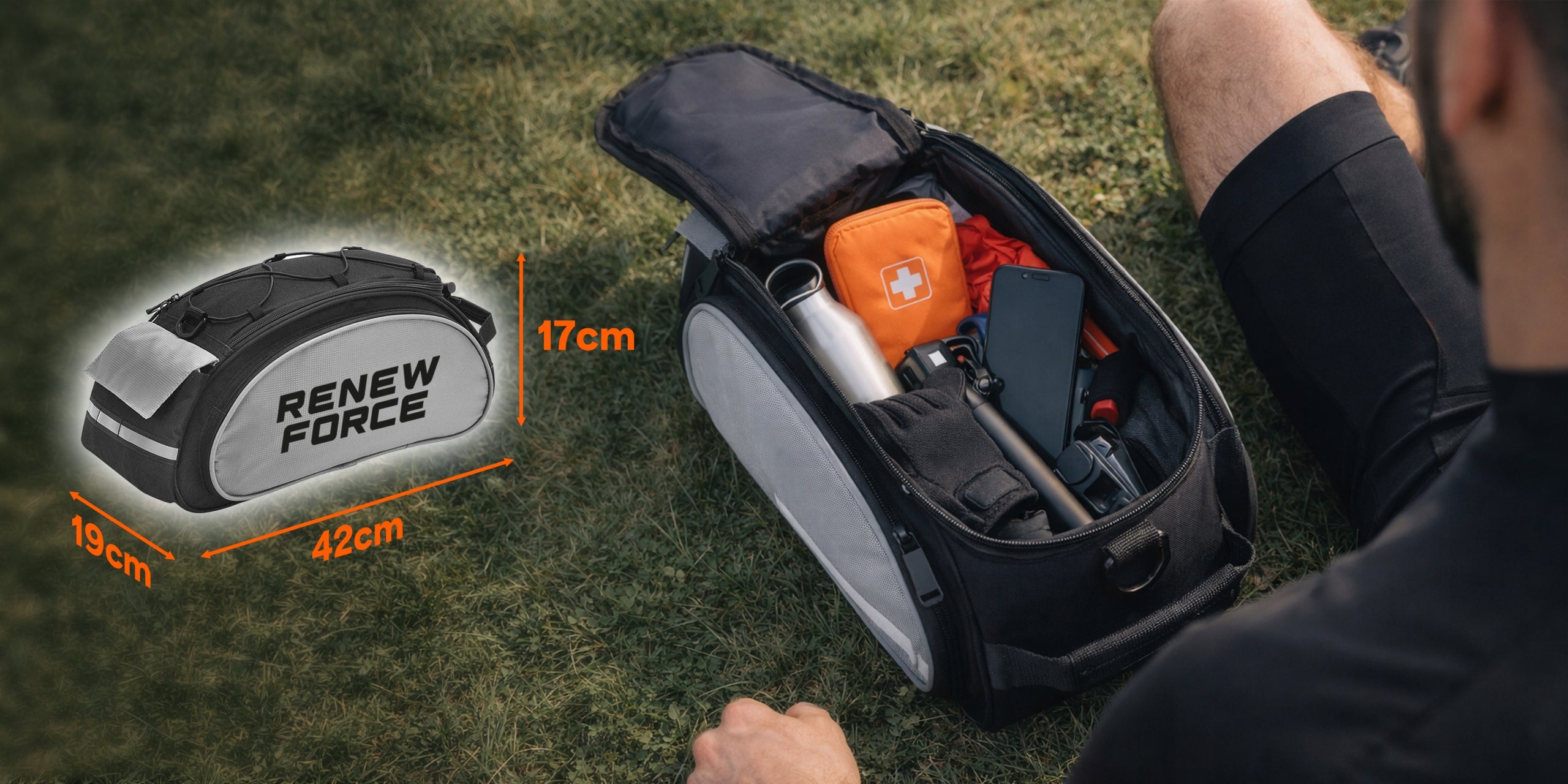 BICYCLE BAG PANNIER FOR TRUNK BICYCLE TOURIST SHOULDER REFLECTIVE 13L Model BP-HC10
