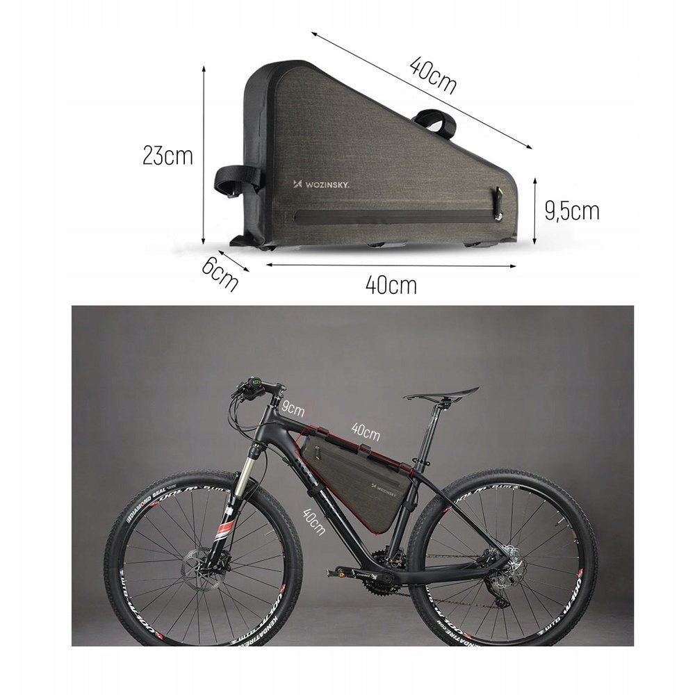 BICYCLE BAG WOZINSKY TRIANGULAR BICYCLE POUCH FOR BICYCLE FRAME ROOMY Capacity 3.5 l