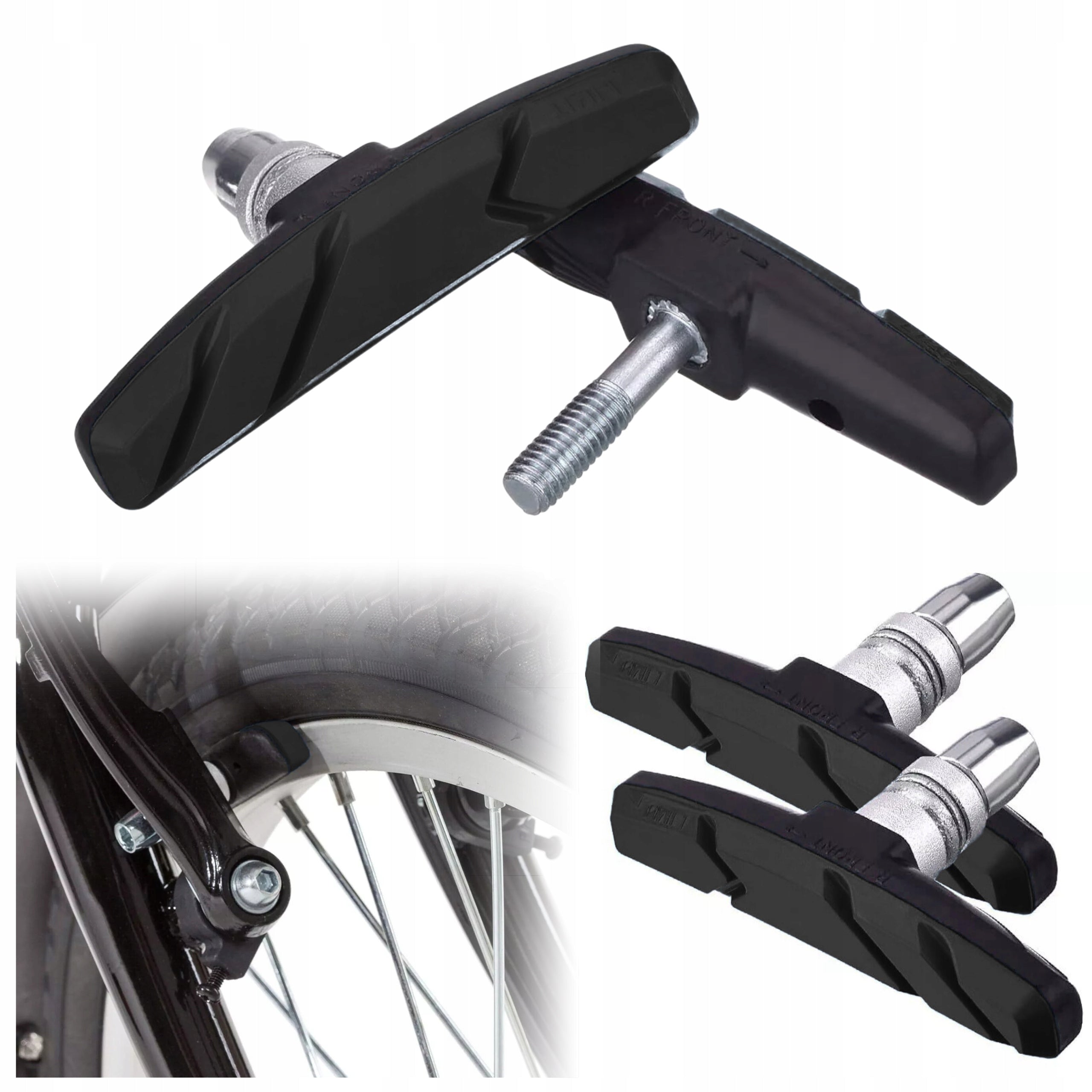 BICYCLE BRAKE PADS V-BRAKE RUBBER SET 2PCS 70MM BLACK