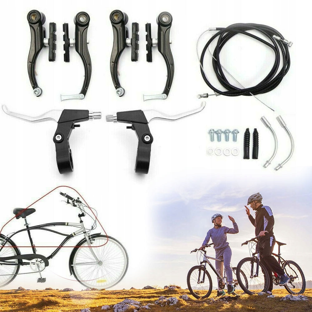 BICYCLE BRAKE SET FRONT REAR BRAKE CABLES UNIVERSAL BLACK