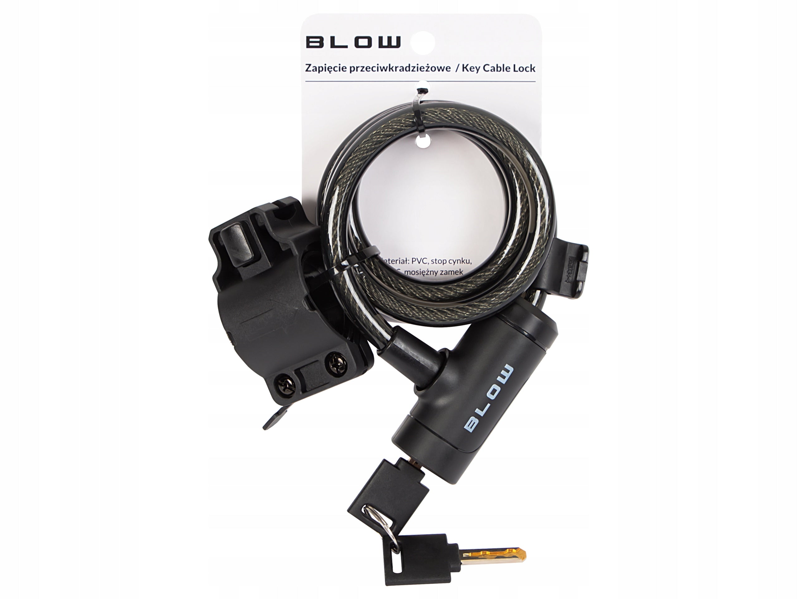 BICYCLE CLASP ANTI-THEFT CABLE LOCK 100 CM 10MM TWO KEYS Brand Blow
