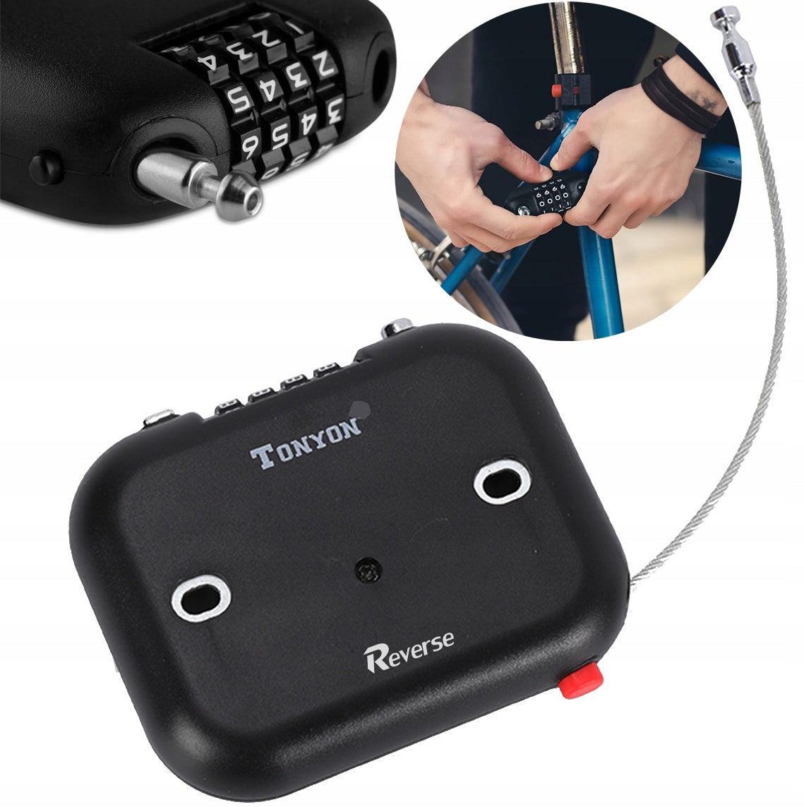 BICYCLE CLASP CABLE LOCK FOR BICYCLE TO HELMET LUGGAGE SCOOTER CIPHER