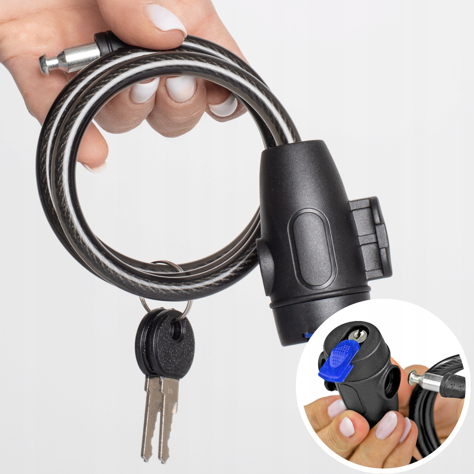 BICYCLE CLASP CABLE SECURITY LOCK FOR BICYCLE WITH KEY Packaging status original