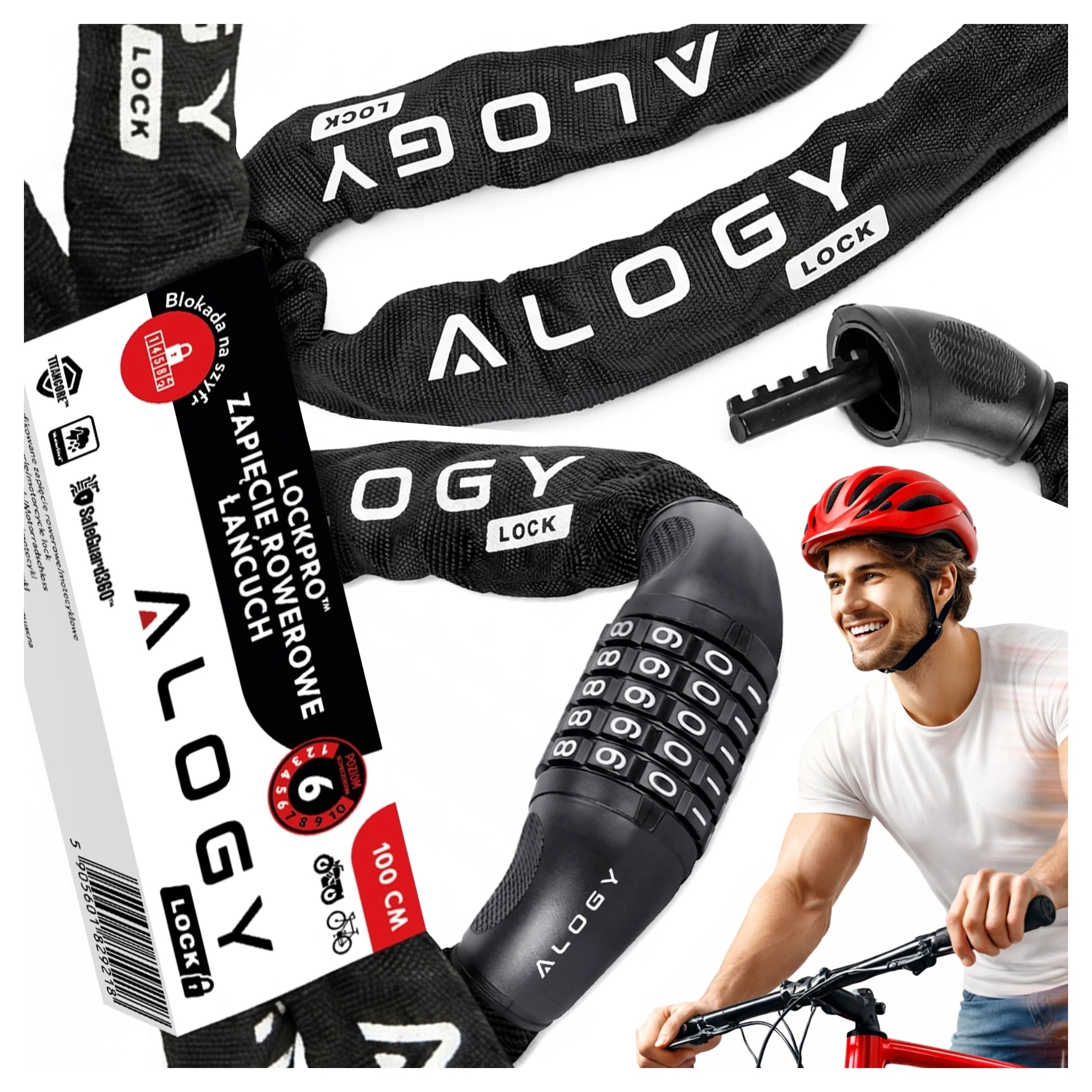 BICYCLE CLASP CHAIN 1000/6V CIPHER CODE LIGHT SOLID SECURITY