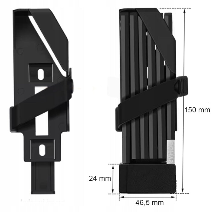 BICYCLE CLASP FOLDING CLOSURE 680 MM SECTIONAL BIKE LOCK Color black