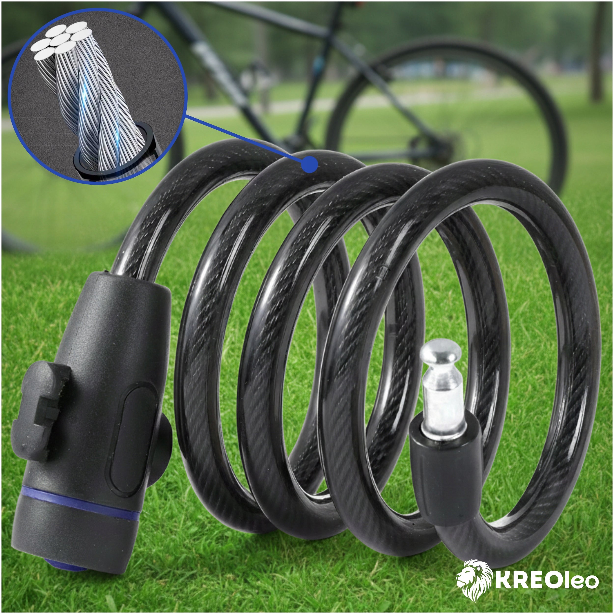 BICYCLE CLASP KEY LOCK STRONG STEEL CABLE FOR BICYCLE Model mocna zapinka antykradzieżowa do roweru hulajnogi