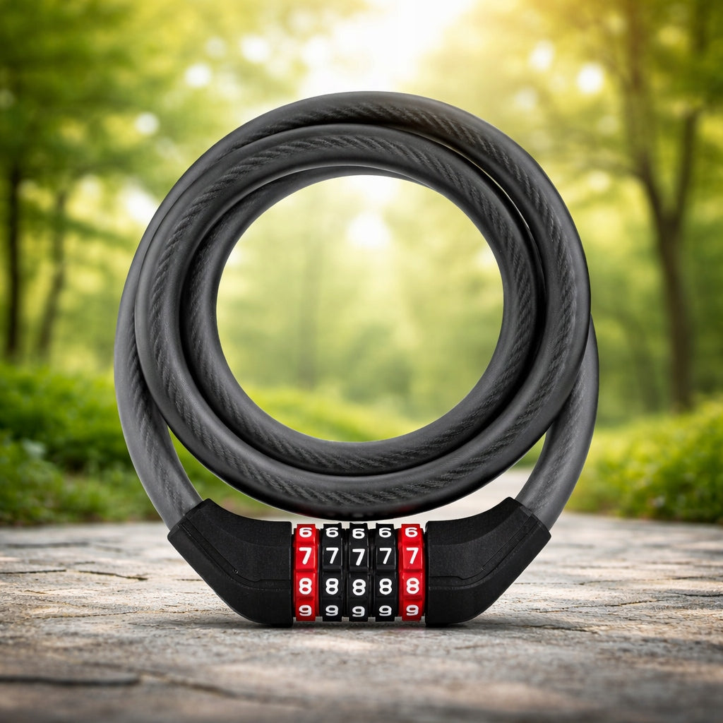BICYCLE CLASP LOCK CABLE PROTECTION FOR SCOOTER BIKE CODE CIPHER Thickness 15 mm