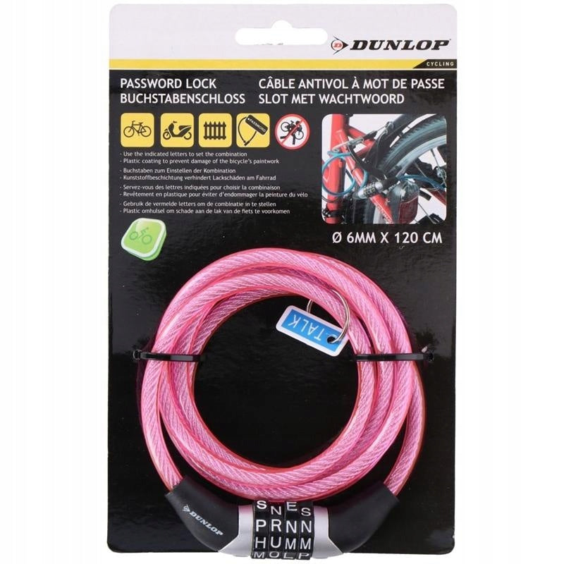 BICYCLE CLASP SECURITY FOR BICYCLE Dunlop Cable for Cipher Pink Manufacturer code 8711252029221PINK