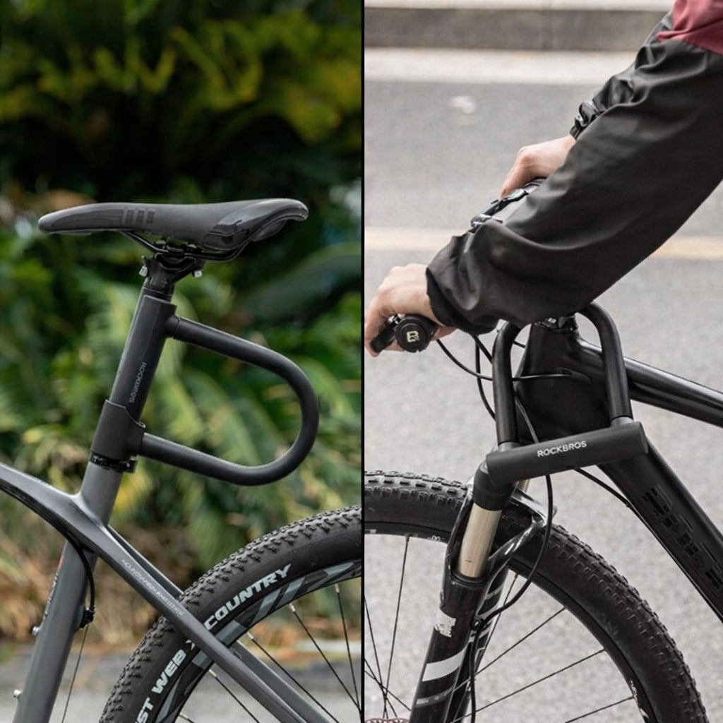 BICYCLE CLASP U-LOCK SHACKLE LOCK FOR BICYCLE WITH KEY STEEL + HANDLE Model asdd