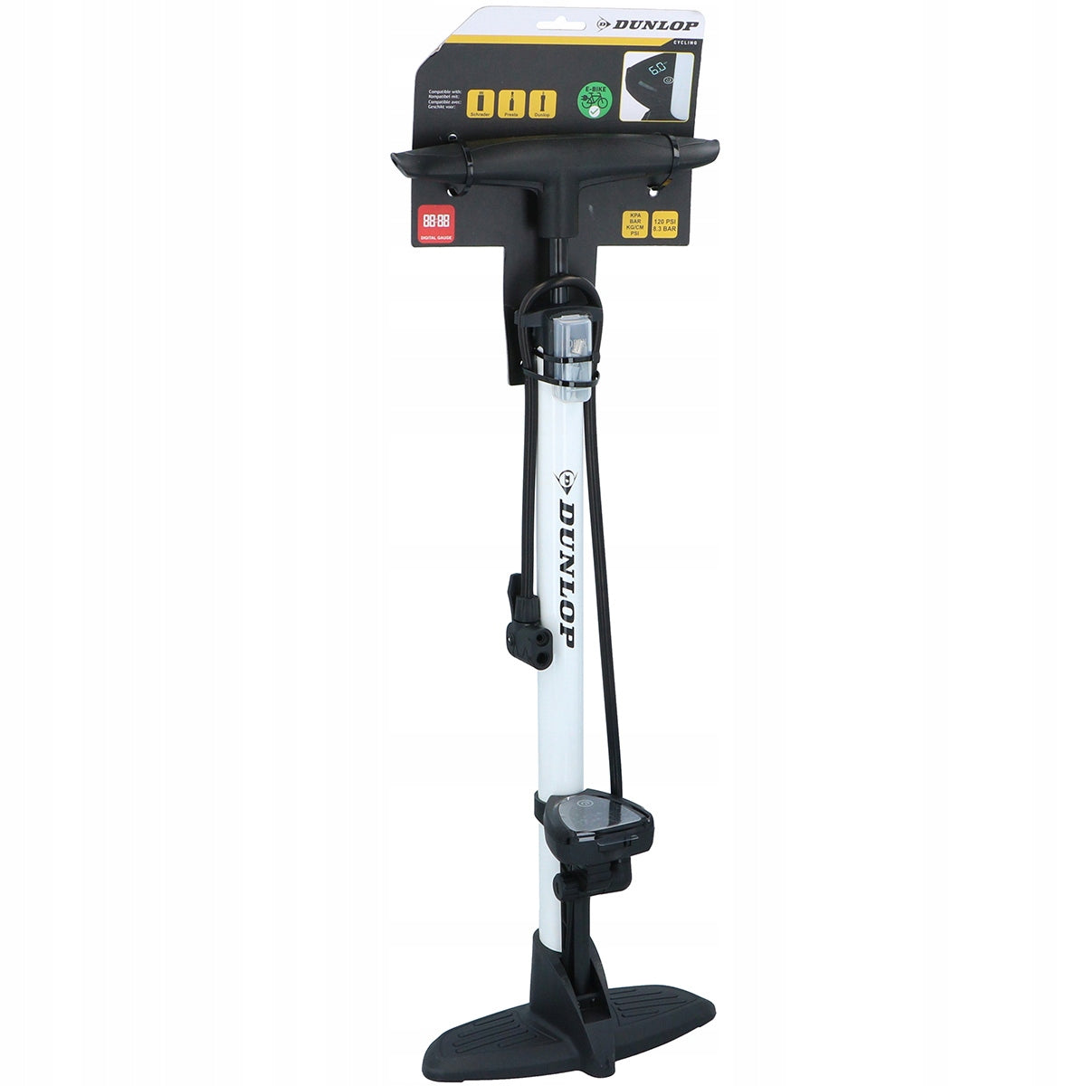 BICYCLE FLOWMP with pressure gauge DUNLOP digital display 120 PSI Packaging status original