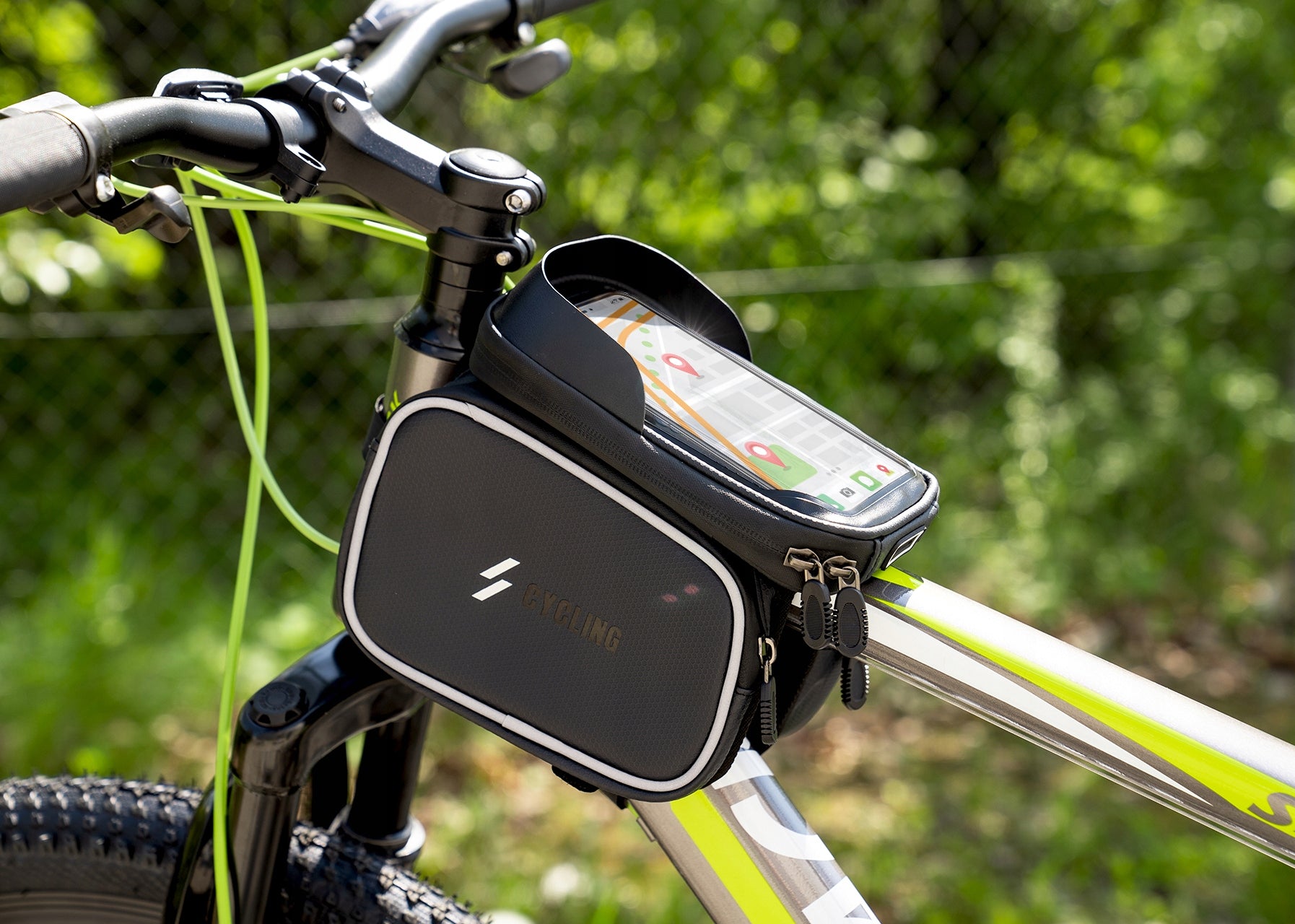 BICYCLE FRAME POUCH BAG WITH PHONE HOLDER 1L FRONT WATERPROOF Manufacturer code 110456