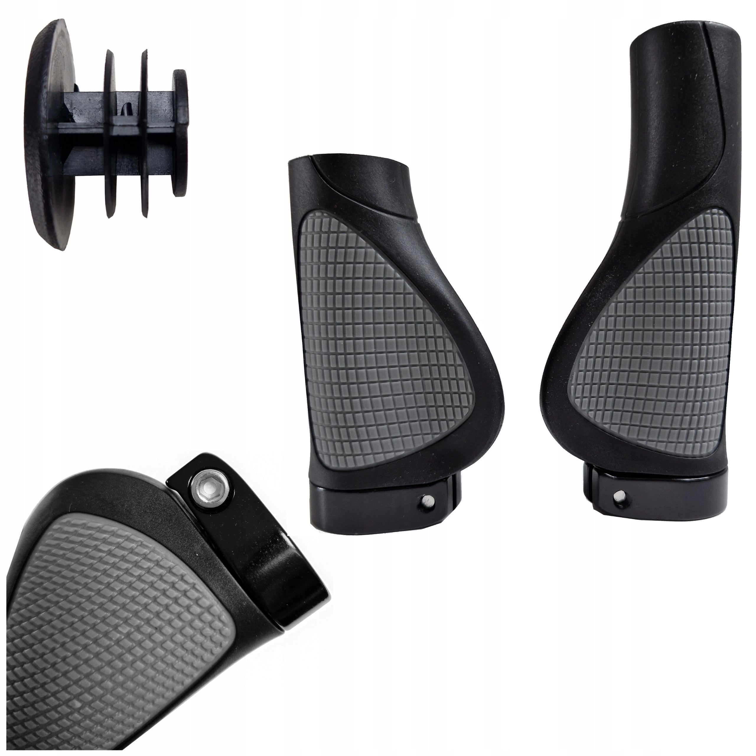 BICYCLE GRIPS HANDLES VELOXO BLACK REVOSHIFT SCREWED 95/130mm PAIR