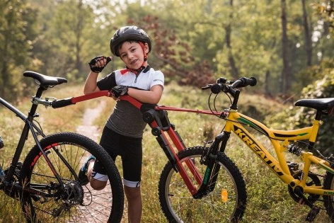 BICYCLE HALL BAR TRAIL ANGEL RED +OVERLAYS Additional features foldable trailer design bicycle trailer hook