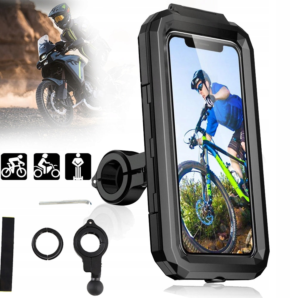 BICYCLE HANDLEBAR BAG, WATERPROOF MOTORCYCLE BIKE PHONE HOLDER