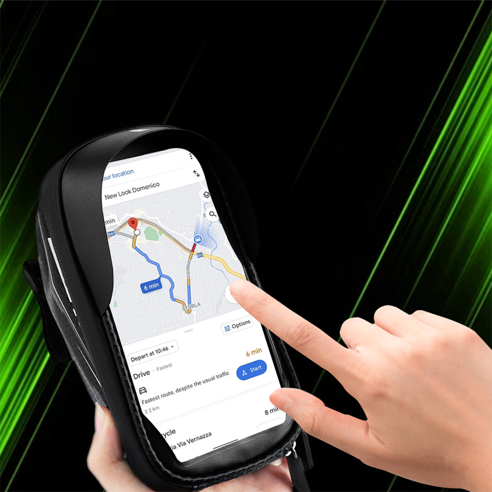 BICYCLE HANDLEBAR POUCH PHONE HOLDER BICYCLE SCOOTER WATERPROOF Product weight with unit packaging 0.135 kg