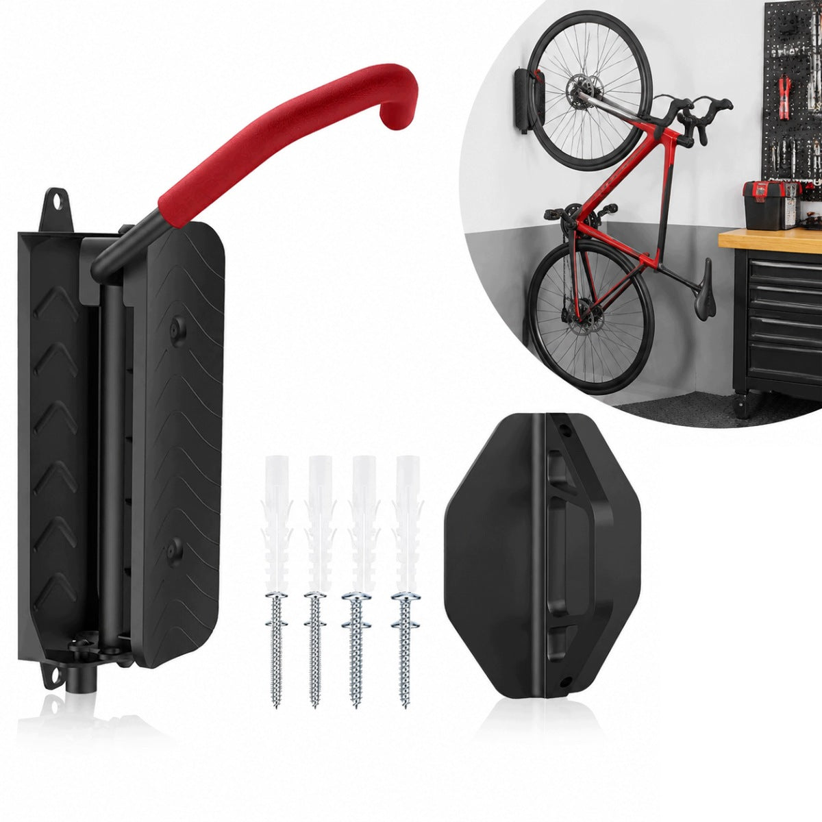 BICYCLE HANGER WALL MOUNT BICYCLE HOOK HOLDER STURDY ADJUSTABLE 30KG