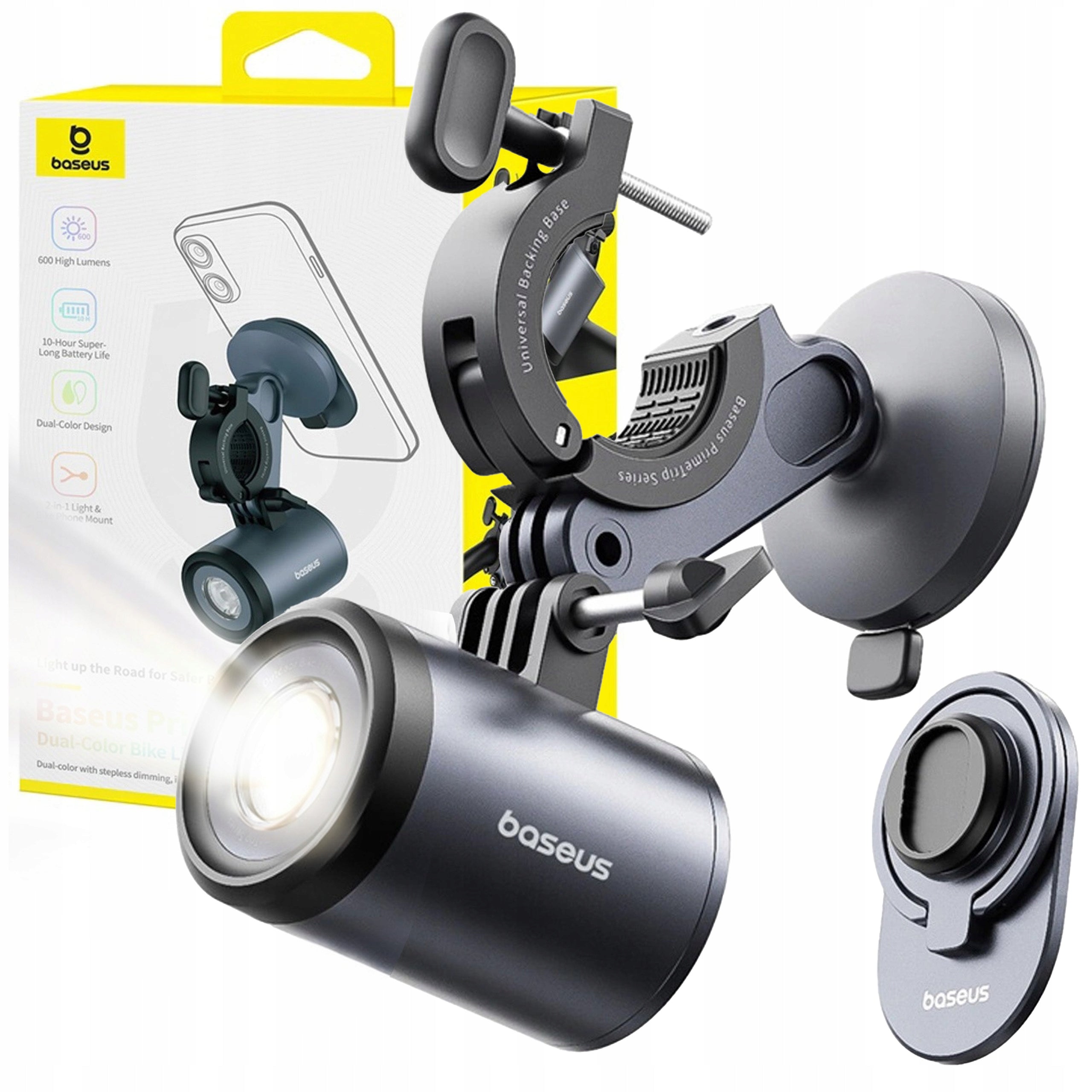 BICYCLE HOLDER BICYCLE LIGHT 3000mAh IP68 LED 600lm USB-C 10H