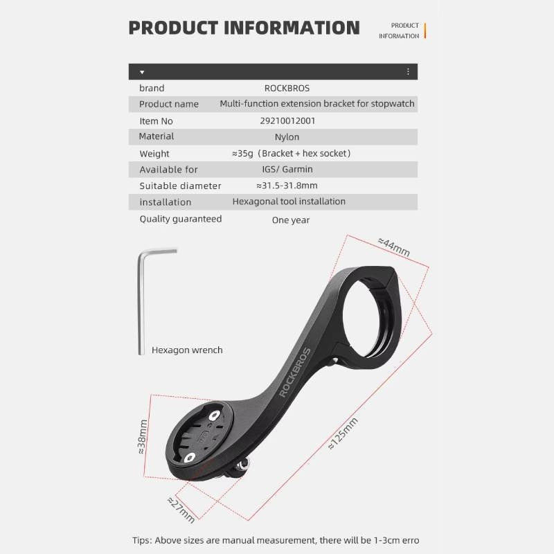BICYCLE HOLDER FOR COUNTER GARMIN IGPSPORT GOPRO 3IN1 FOR HANDLEBAR ROCKBROS Brand Rockbros