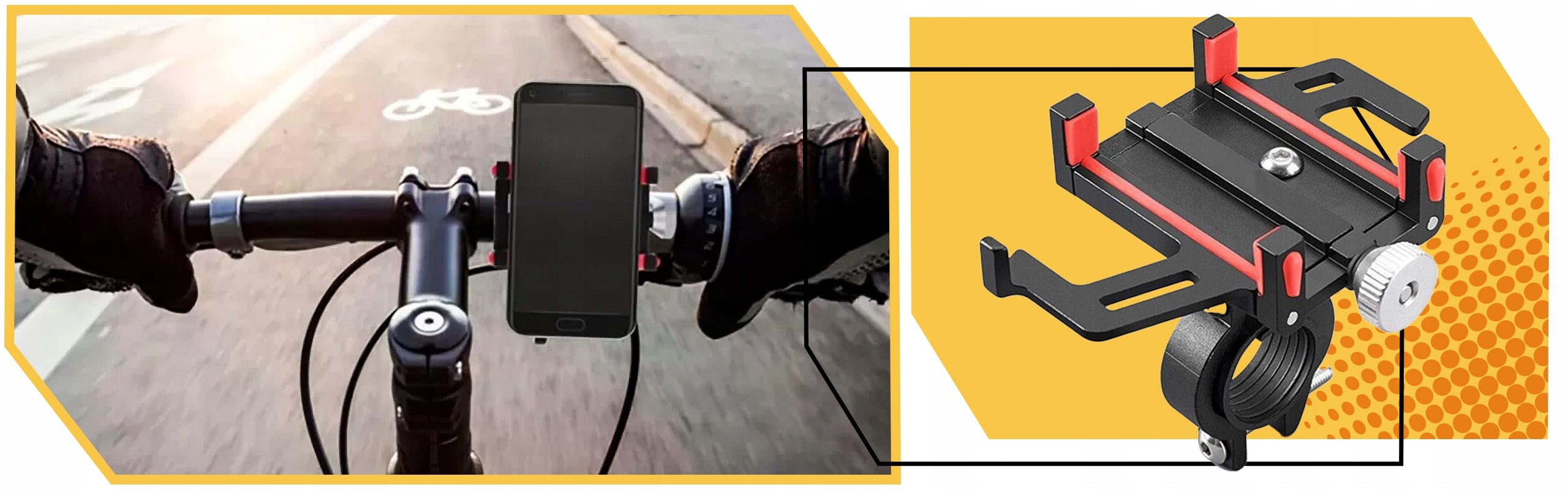 BICYCLE HOLDER FOR PHONE HANDLEBAR ADJUSTABLE ANTI SHOCK STRONG 360° EAN (GTIN) 5906700047725