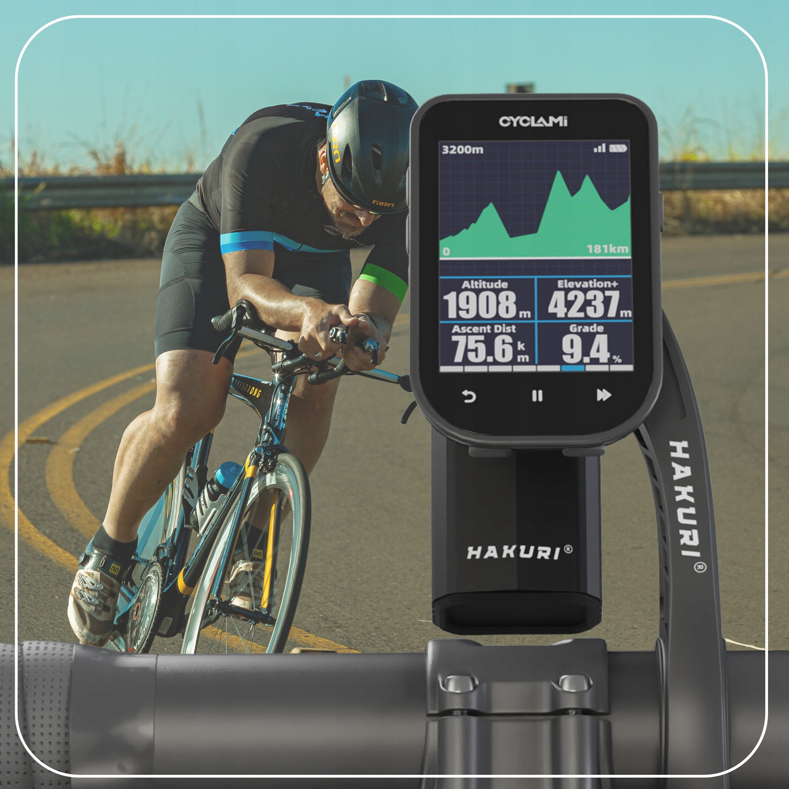 BICYCLE HOLDER for Counter and Flashlight Garmin GO PRO GPS multifunctional 2in1 Brand Hakuri