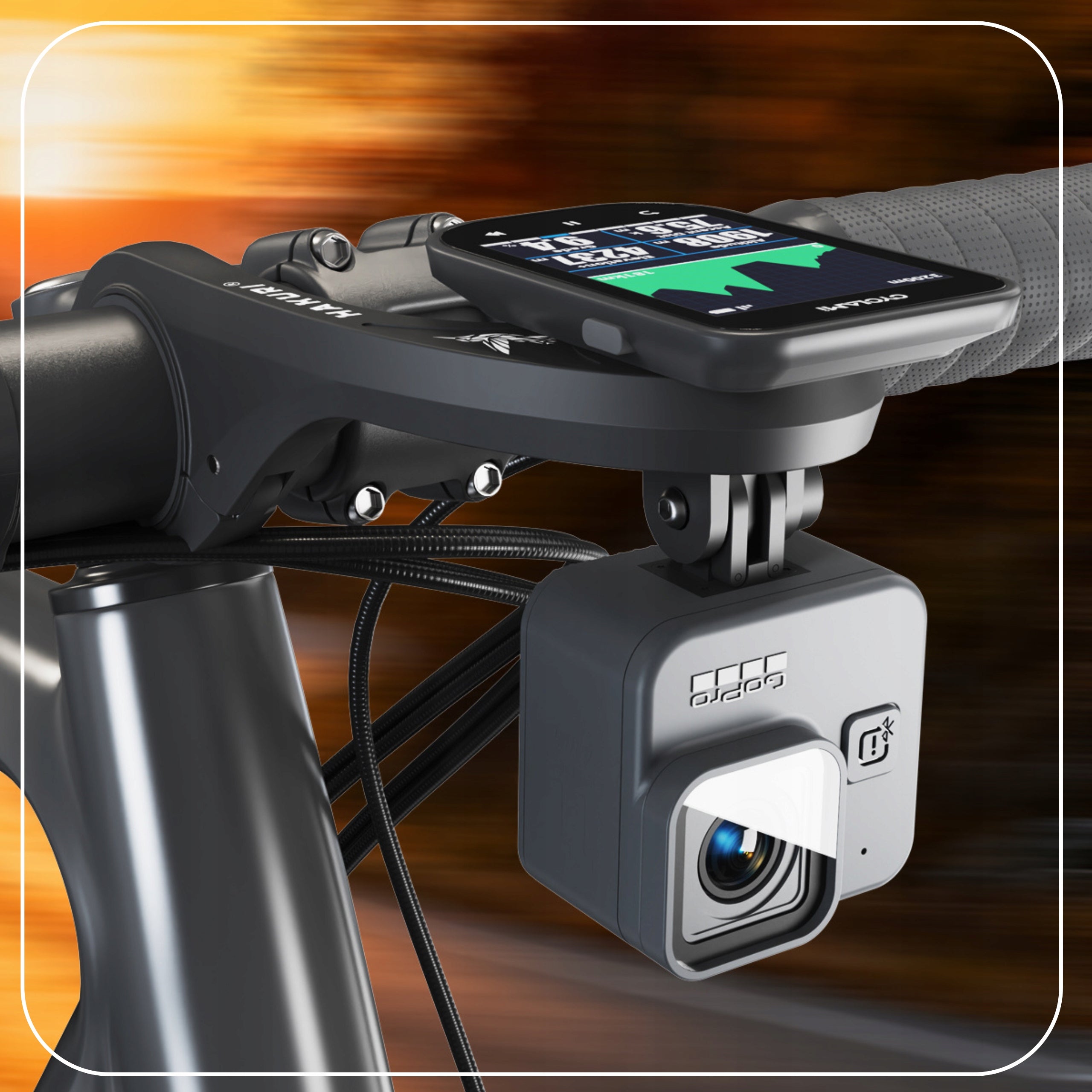 BICYCLE HOLDER for Counter and Flashlight Garmin GO PRO GPS multifunctional 2in1 Model UCHWYT ROWEROWY pod Licznik/Lampke/Garmin/IGPS S8