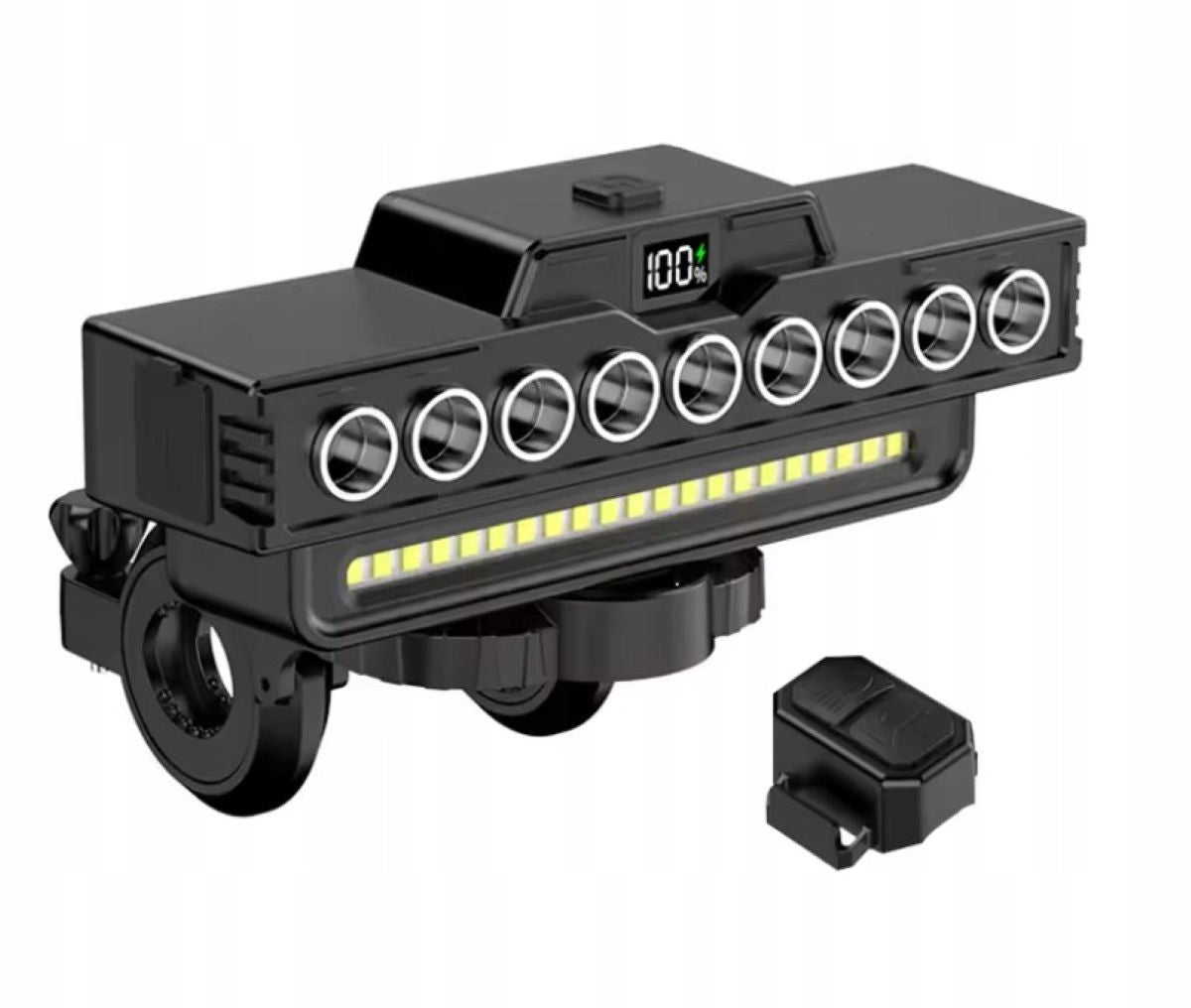 BICYCLE HORN BELL WITH STRONG LAMP 9 LED+21 SMD USB LCD