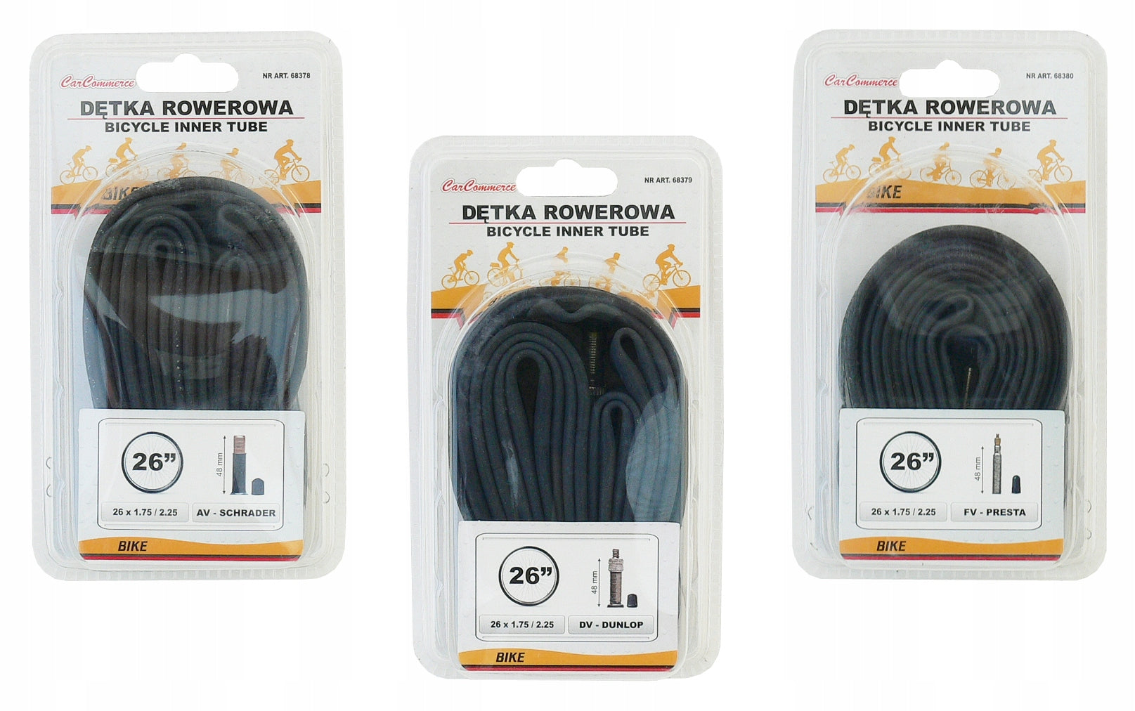 BICYCLE INNER TUBE 27,5 x 1,75/2x25 AV valve length 48mm Manufacturer code 5901741683871