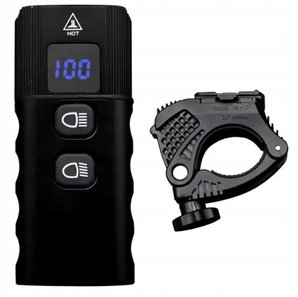 BICYCLE LAMP FRONT 1600lm WITH CHARGING CABLE WATERPROOF USB 6400mAh Color black