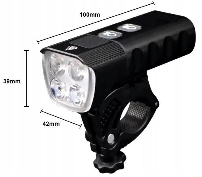 BICYCLE LAMP FRONT 1600lm WITH CHARGING CABLE WATERPROOF USB 6400mAh EAN (GTIN) 5905575511690