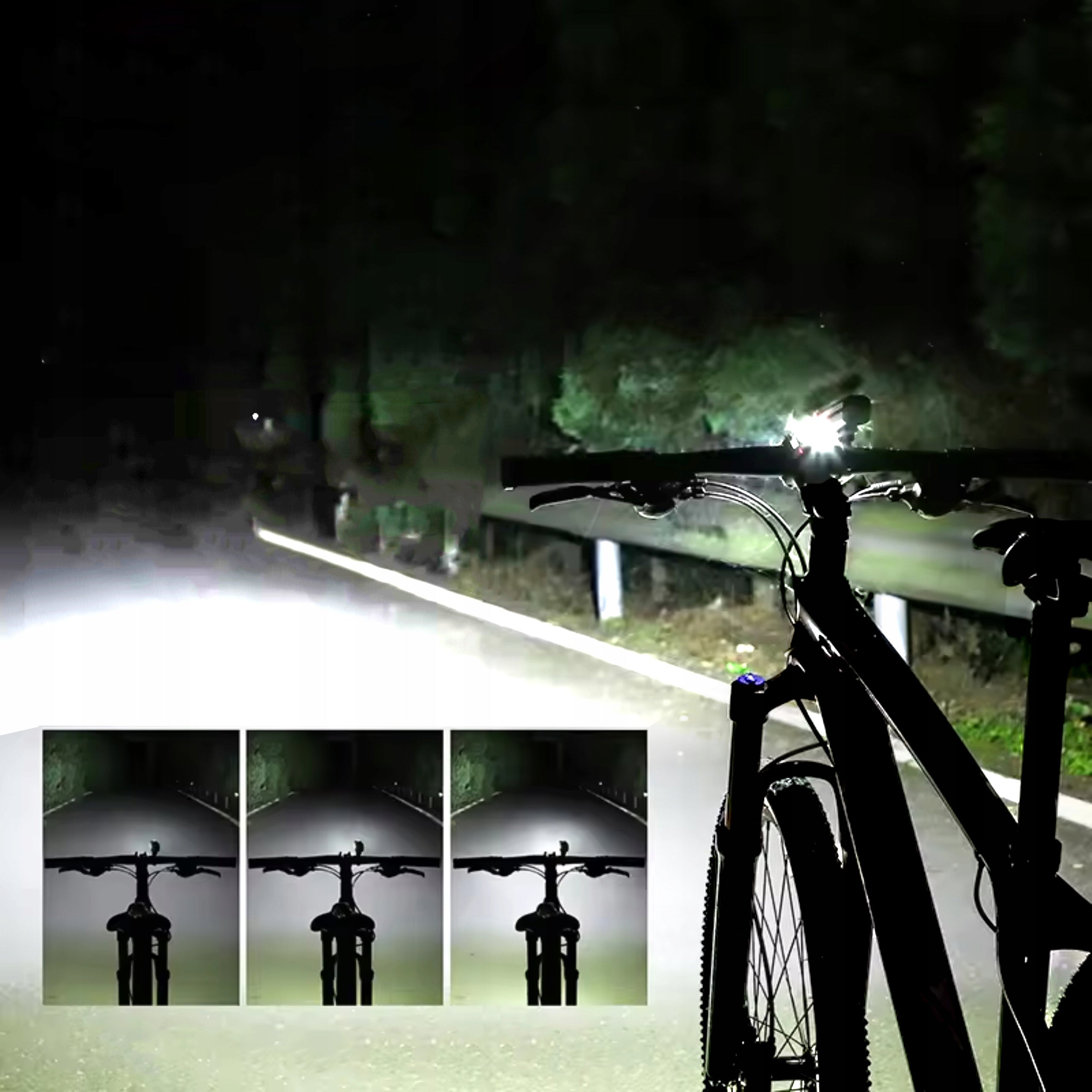 BICYCLE LIGHT 1000 LM METAL USB POWERBANK 4800 mAH + FRONT REAR SET Model BL-03