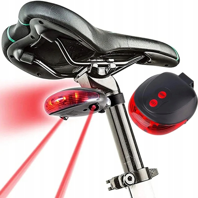 BICYCLE LIGHT 5 LED LASER REAR LASER FOR BIKE 3 LIGHT MODES Packaging status original