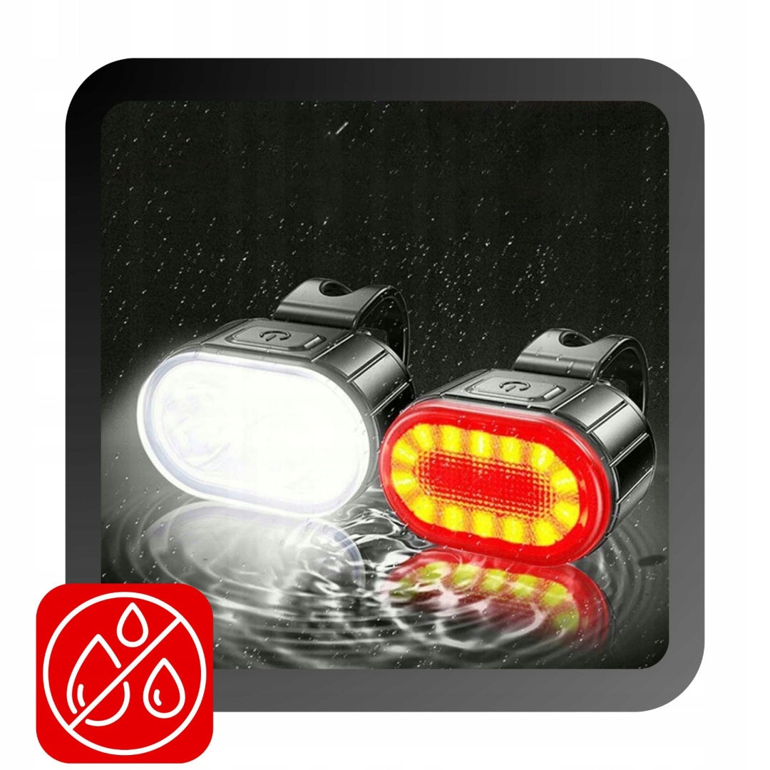 BICYCLE LIGHT CORDLESS UNIVERSAL FOR HANDLEBAR FRONT REAR LED Light beam 0 lm