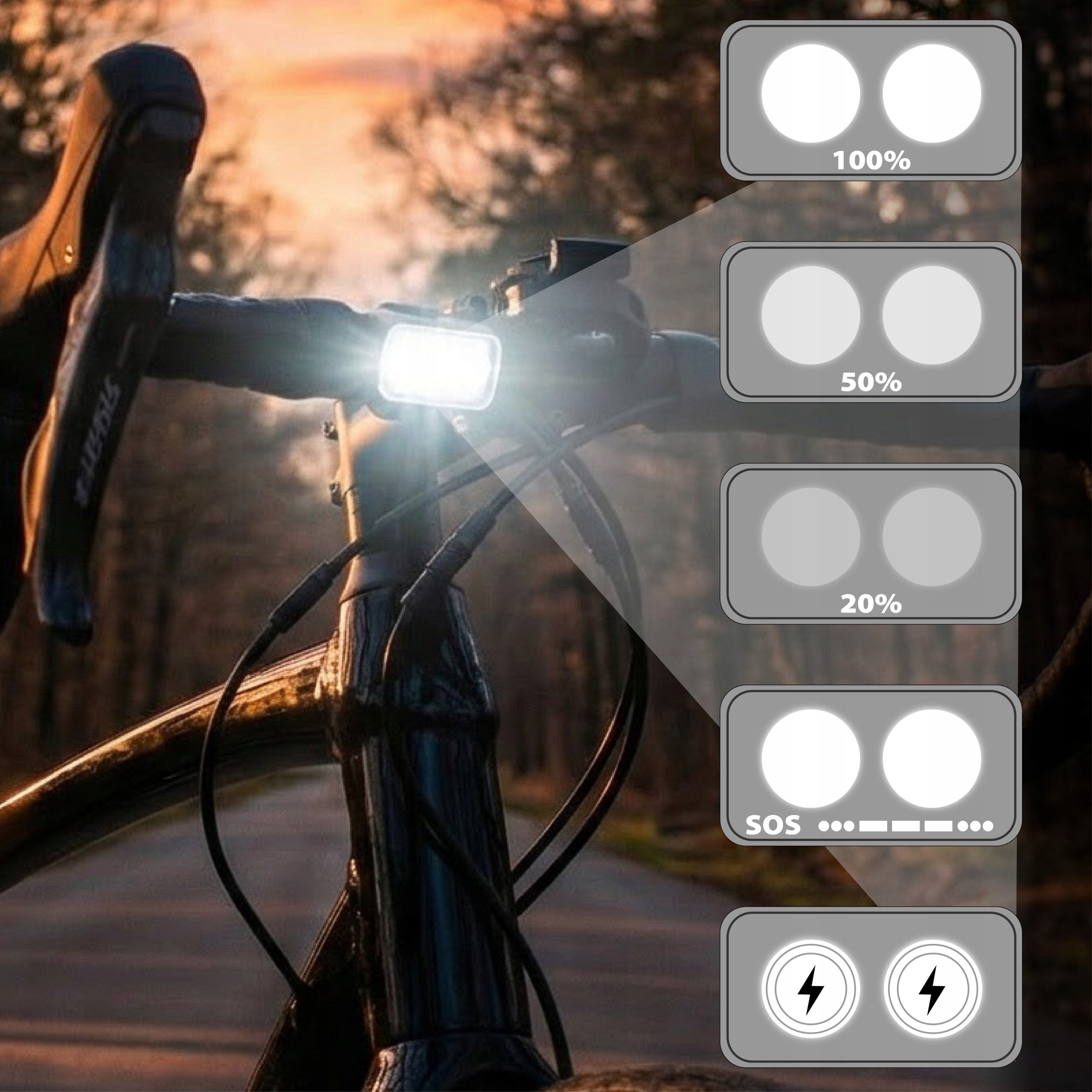 BICYCLE LIGHT FRONT LED LIGHTING FRONT USB RECHARGEABLE IPX6 VAYOX Model VA0153