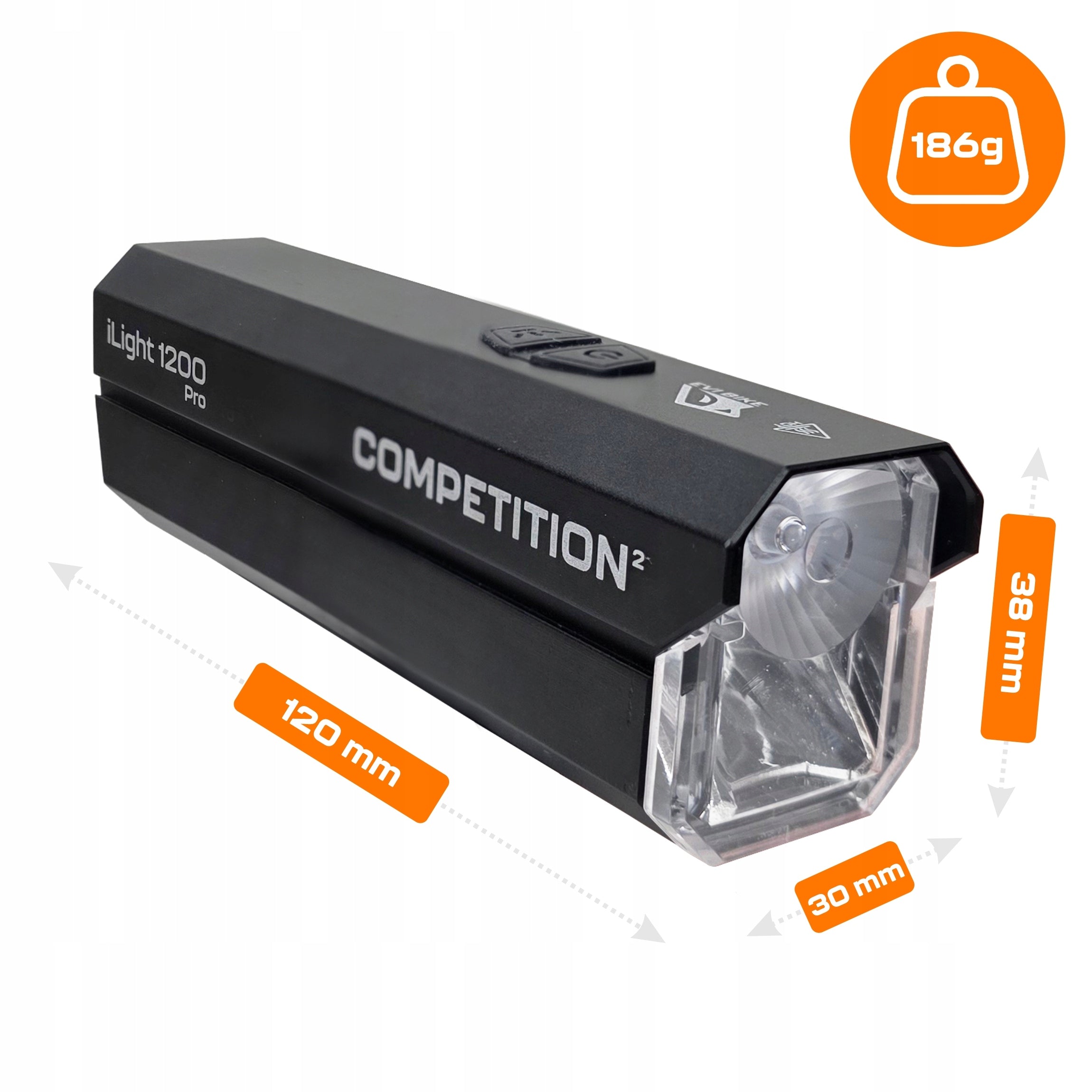 BICYCLE LIGHT FRONT LED RECHARGEABLE HANDLEBAR POWERFUL 1200lm USB-C Packaging status original