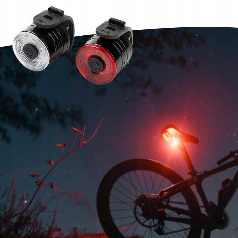 BICYCLE LIGHT FRONT REAR LED BIKE LIGHTS FOR HANDLEBAR SET BATTERIES Color black