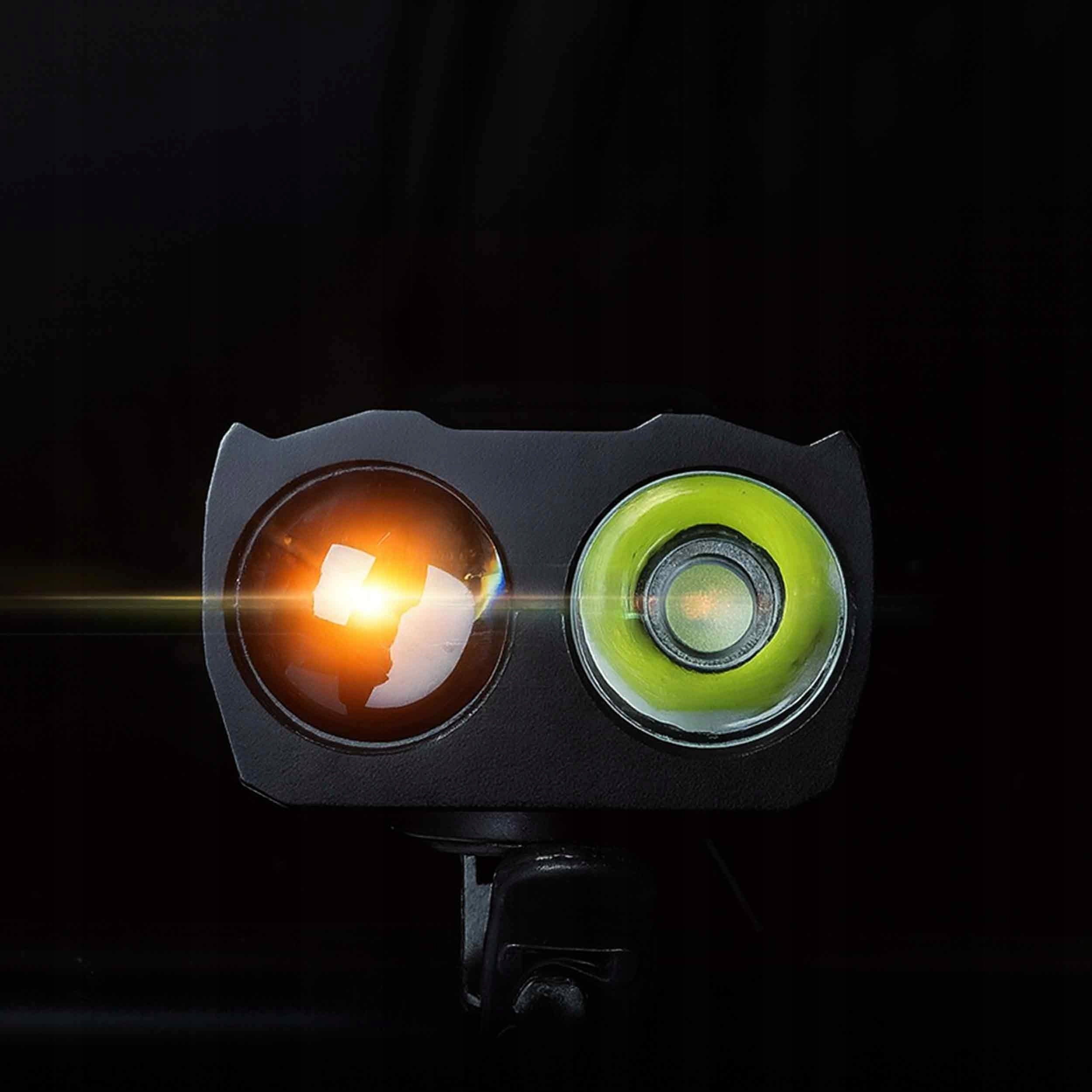 BICYCLE LIGHT FRONT REAR LED FRONT BELL HORN USB RECHARGEABLE Model ZESTAW LAMPEK ROWEROWYCH NA KIEROWNICĘ LED DZWONEK