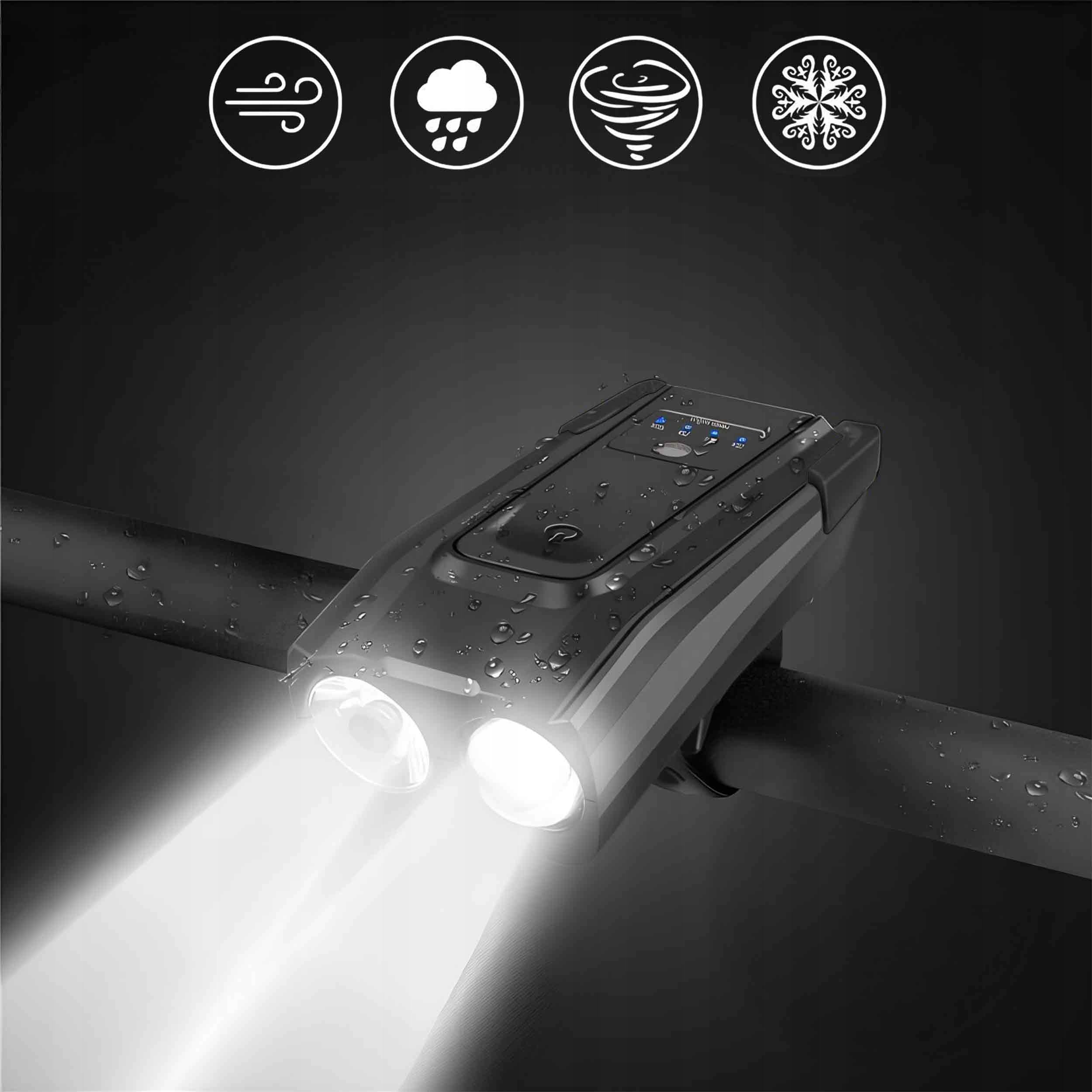 BICYCLE LIGHT FRONT REAR LED FRONT BELL HORN USB RECHARGEABLE Packaging status original