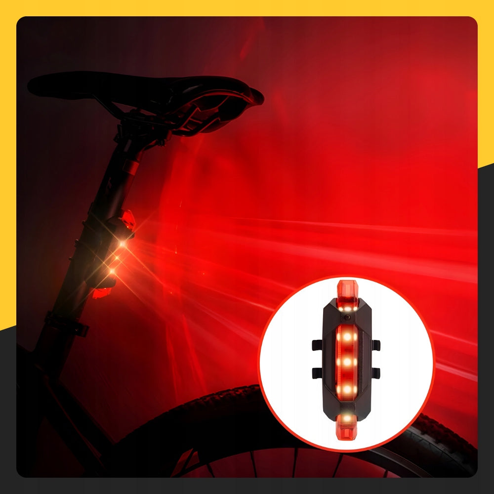 BICYCLE LIGHT FRONT REAR LED FRONT RECHARGEABLE USB LIGHT SET Packaging status original