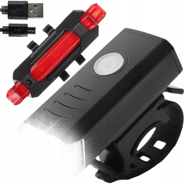 BICYCLE LIGHT FRONT REAR LED STRONG WATERPROOF USB BATTERY SET Light source LED