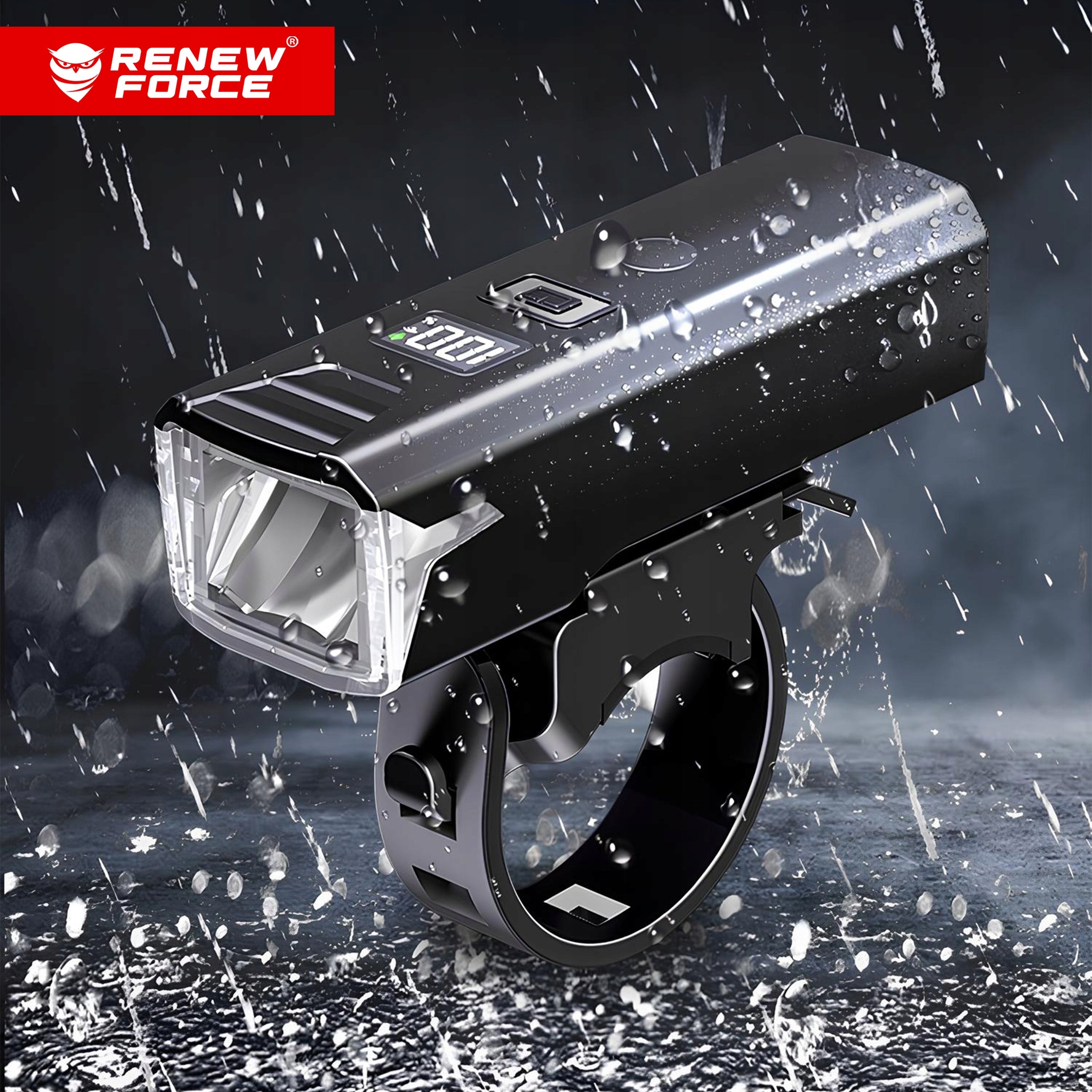 BICYCLE LIGHT FRONT REAR PILOT HORN 1200lm 2000mAh FOR BICYCLE 13H Packaging status original