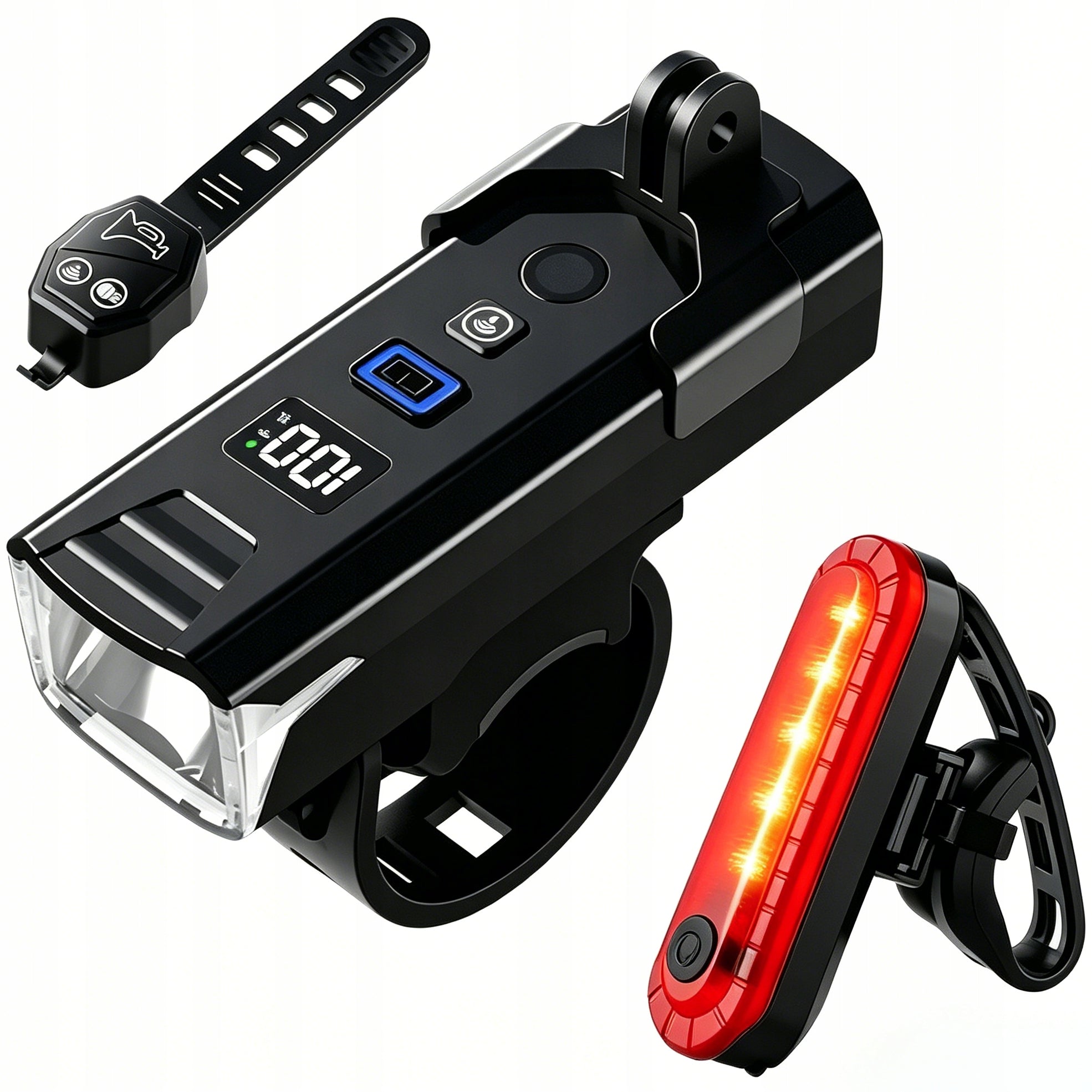 BICYCLE LIGHT FRONT REAR REMOTE CONTROL HORN 1200lm 2000mAh FOR BIKE
