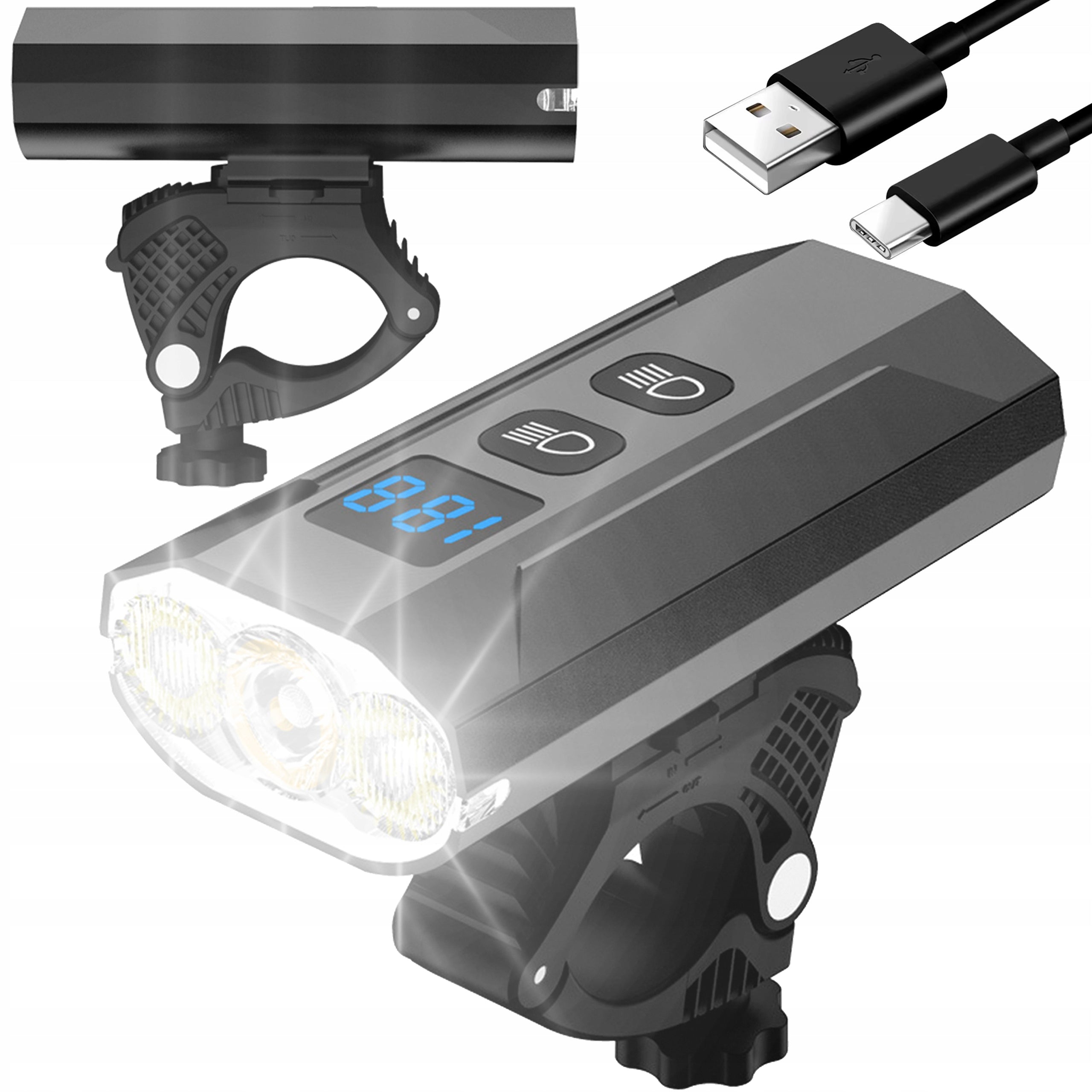 BICYCLE LIGHT FRONT USB STRONG ON HANDLEBAR FRONT CORDLESS HOLDER