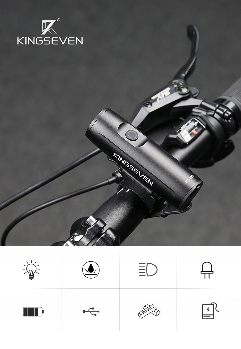 BICYCLE LIGHT Front LED 400lm Flashlight 2000mAh Color black