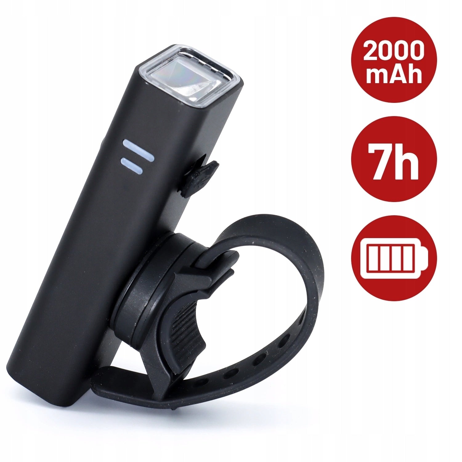 BICYCLE LIGHT LED FLASHLIGHT FRONT TO USB HANDLEBAR BIKE STRONG 2000mah Model Lampka przednia na rower