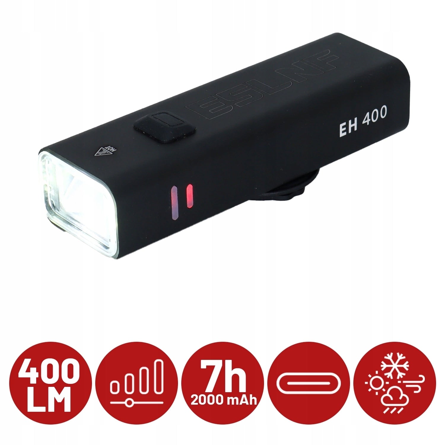 BICYCLE LIGHT LED FLASHLIGHT FRONT TO USB HANDLEBAR BIKE STRONG 2000mah Packaging status original