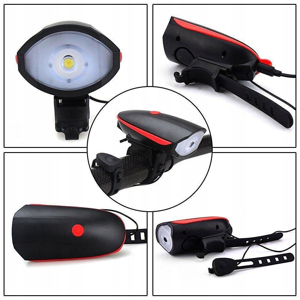 BICYCLE LIGHT LED FRONT FOR BIKE USB HORN Kind front-facing
