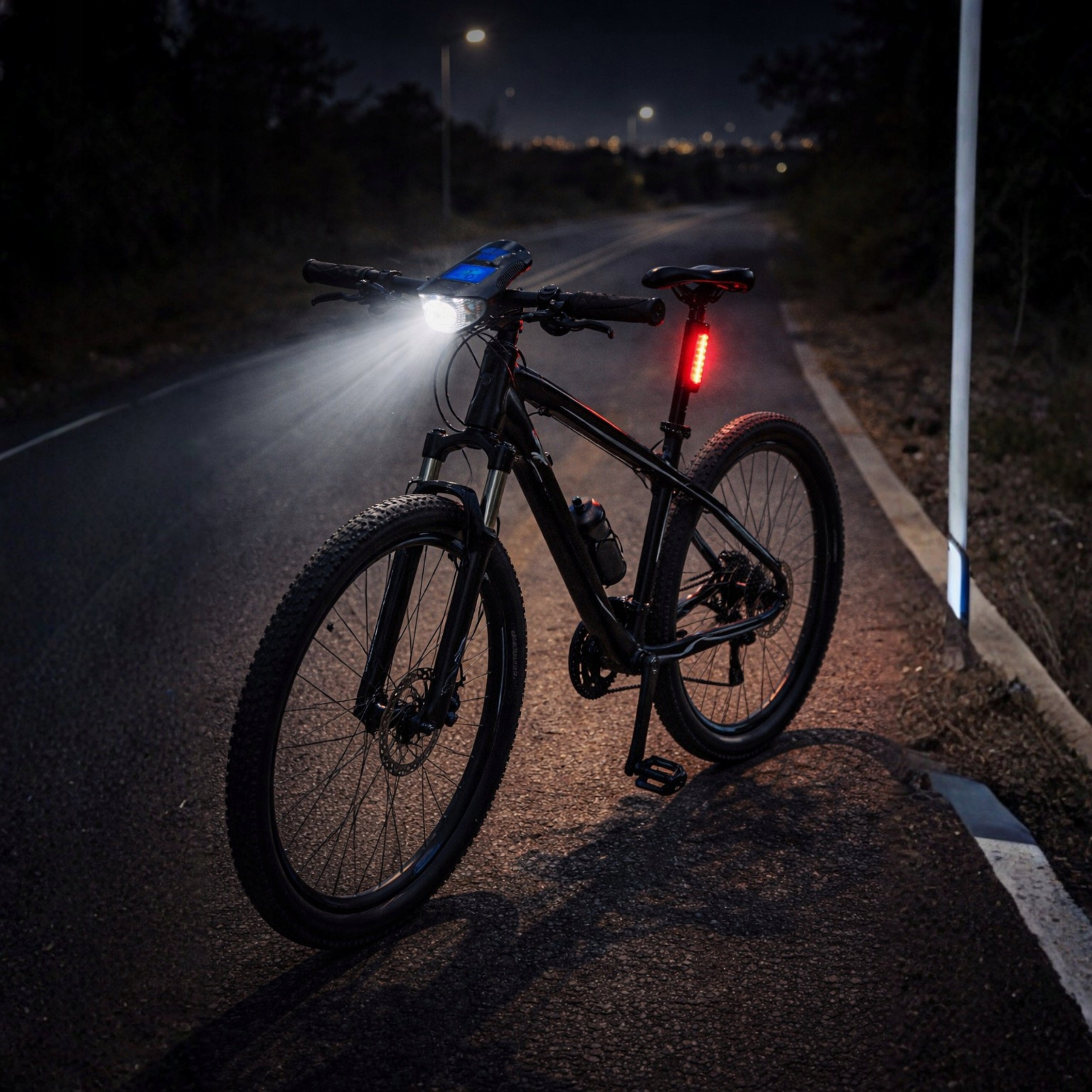 BICYCLE LIGHT LED FRONT REAR BELL HORN USB SET FRONT REAR Brand 4NEO