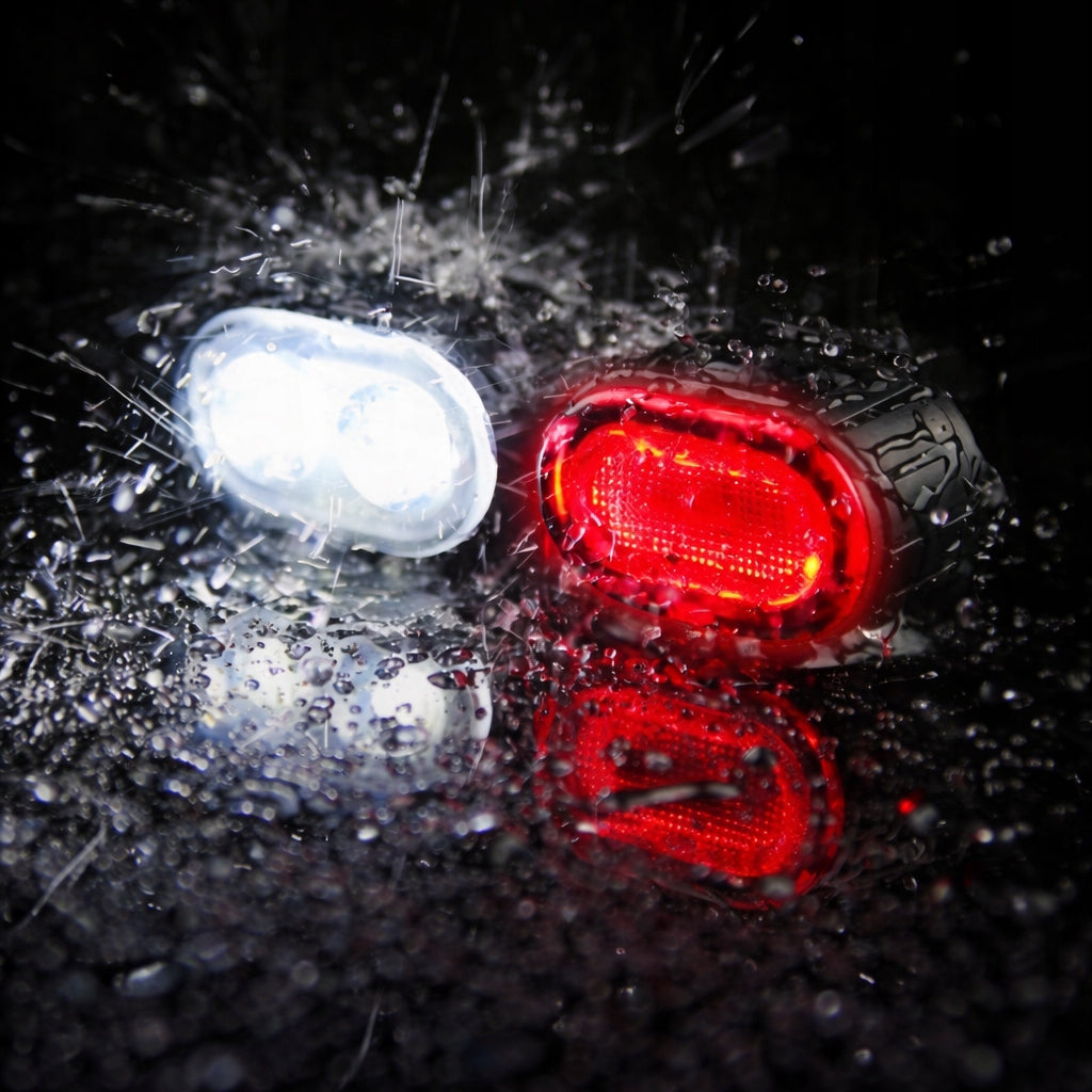 BICYCLE LIGHT LED FRONT REAR STRONG FRONT REAR BATTERY FOR BIKE Color black